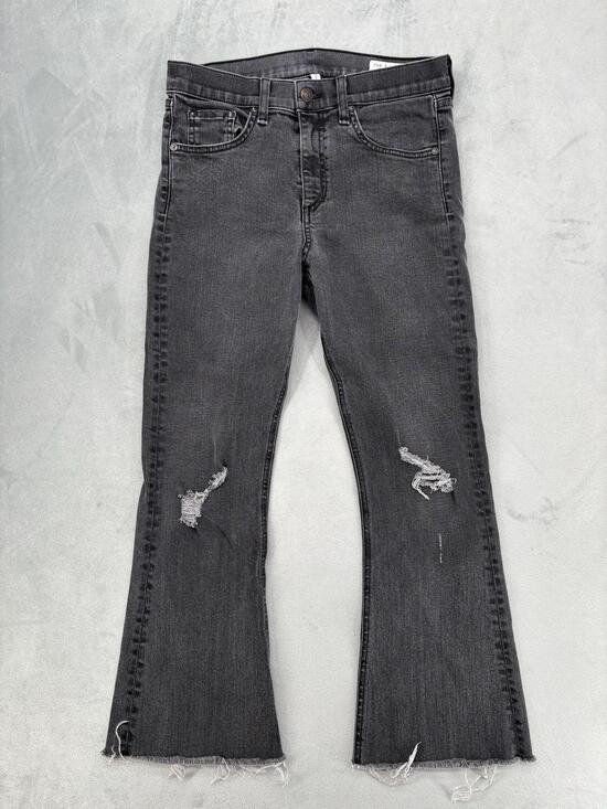 rag & bone Pants - Rag & Bone Pants Womens 27 Black Thorn Cropped Flare Distressed Raw Hem Stretch